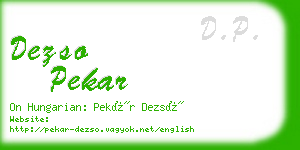 dezso pekar business card